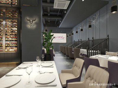 “豪牛先生”中西餐廳 85萬元打造320平米奢華餐飲空間設(shè)計(jì)解析